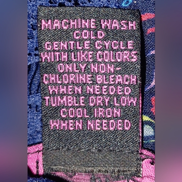 Its Pink Navy Blue Mini Dress With Colorful Design Sleeveless Size Small - Picture 10 of 11